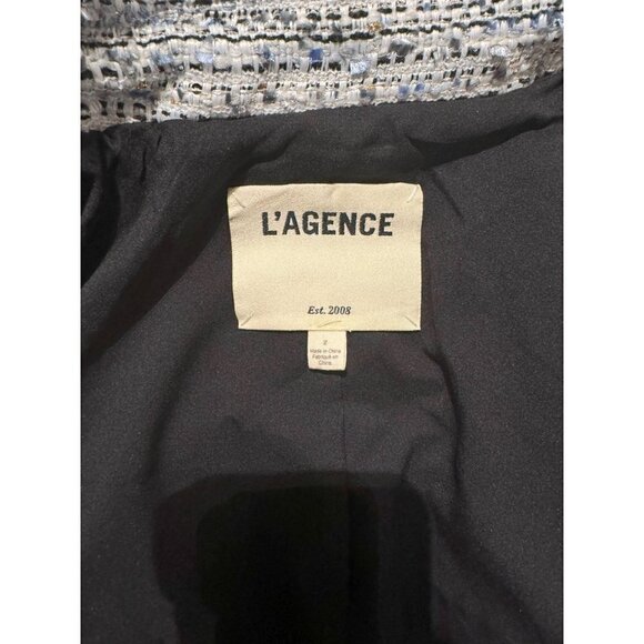 L'Agence Kenzie Tweed Plaid Silver Blazer NWOT - Picture 5 of 6